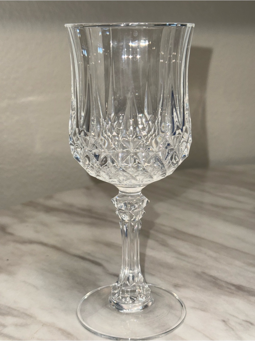 Cristal D’Arques-Durand Diamond Crystal water goblet Diamond cut pattern bowl
